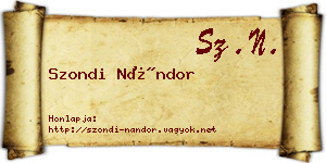 Szondi Nándor névjegykártya