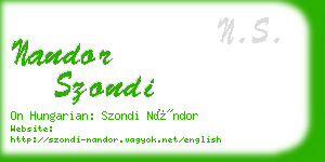 nandor szondi business card